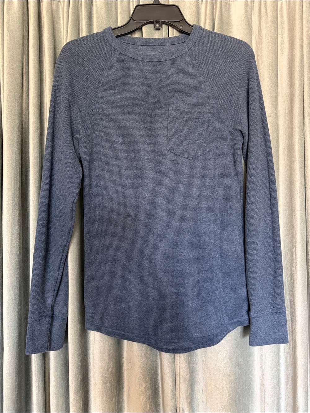 Mossimo Men's Long Sleeve Crewneck Pocket Tee - Navy Blue
